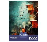 Puzzle Per Adolescenti 1000 Pezzi Abstract Cityscape Art Print-4 Puzzle Per Adulti Gioco Pratico Difficile Divertente Attività A Casa, 52x38cm/1000pcs