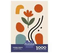 Puzzle Per Adolescenti 1000 Pezzi Abstract Floral Composition with Geometric Shapes Puzzle Per Adulti Giocattolo Decorazione Da Parete Decorazione Perfetta Regali Unici Per Compleanno E Natale 52x38cm