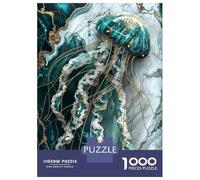 Puzzle Per Adolescenti 1000 Pezzi Abstract Jade Jellyfish Puzzle Per Adulti Gioco Pratico Decorazione Per La Casa Divertimento in Casa Attività, 70x50cm/1000pcs