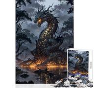 Puzzle per adolescenti 1000 pezzi Abyss Dragon Awakening Giocattoli antistress Regalo di compleanno Giochi divertenti Attività divertenti a casa,dimensioni 38x26cm