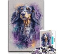 Puzzle per adolescenti 1000 pezzi acquerello bassotto puzzle per adulti ammazza il tempo durante le vacanze con pezzi completamente interconnessi di forma casuale 75x50cm