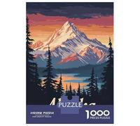 Puzzle Per Adolescenti 1000 Pezzi Alaska Mountain Sunset Puzzle Per Adulti Gioco Rompicapo Decorazione Per La Casa Aiuta Ad Allenare Il Cervello 38x26cm/1000pcs