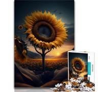 Puzzle per adolescenti 1000 pezzi Alba Girasole Puzzle per adulti giochi divertenti Decorazione da parete Regali unici per compleanno e Natale 75x50cm