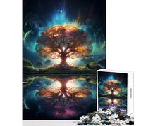 Puzzle per adolescenti 1000 pezzi Albero della vita Giocattolo Decorazione da parete Regali di Babbo Natale segreto Gioco impossibile Rafforza l'amore tra coppie Dimensioni 38x26cm