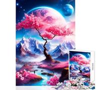 Puzzle per adolescenti 1000 pezzi Albero magico rosa Giocattoli fai da te Ottimi regali e giocattoli Giochi per famiglie Migliorare l'amore tra coppie Dimensioni 38x52cm