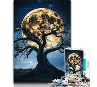 Puzzle per adolescenti 1000 pezzi Albero morto e luna, difficili da completare ma divertenti e divertenti, regali unici per compleanni e compleanni 38x26cm