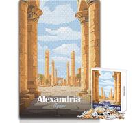 Puzzle per adolescenti 1000 pezzi Alessandria d'Egitto Poster Giochi educativi Migliora la memoria Regalo per compleanni Dimensioni 38x26cm