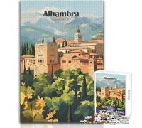 Puzzle per adolescenti 1000 pezzi Alhambra Palace, Spagna Gioco stimolante Giocattoli Attività per la famiglia Giocattolo educativo Dimensioni 38x26cm