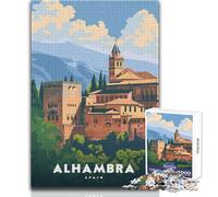 Puzzle per adolescenti 1000 pezzi Alhambra Palace Spagna Gioco stimolante Giocattoli educativi di apprendimento Giocattoli antistress Dimensioni 50x75cm