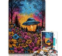 Puzzle per adolescenti 1000 pezzi Alien UFO, aiuta il cervello ad esercitare giocattoli avvincenti per coltivare la pazienza Decorazione perfetta 38x26cm