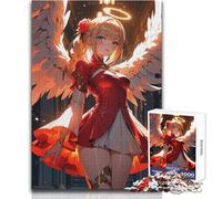 Puzzle per adolescenti 1000 pezzi Angelo in abito rosso Giocattolo Gioco intellettuale per divertimento in famiglia Regalo di compleanno Dimensioni 50x75cm