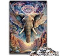Puzzle per adolescenti 1000 pezzi, animali, psichedelici, elefanti, antistress, sfida difficile, ideali come regalo per tutta la famiglia, 26x38cm