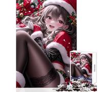 Puzzle per adolescenti 1000 pezzi Anime Christmas Girl Giocattolo educativo Ottimo regalo per giochi Giochi per famiglie Allena il tuo cervello e le tue mani Dimensioni 38x52cm