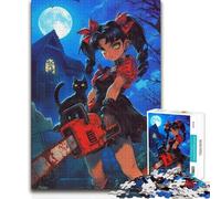 Puzzle per adolescenti 1000 pezzi Anime Girl con motosega Giocattoli Giochi educativi Sfida difficile Regalo di compleanno (50x75cm)