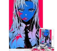 Puzzle per adolescenti 1000 pezzi Anime Girl con schizzi di sangue Giocattoli antistress Ottimi regali e giocattoli Gioco pratico Adatto per la decorazione della scrivania Dimensioni 38x52cm