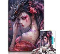 Puzzle per adolescenti 1000 pezzi Anime Girl Flying Dragon Puzzle per adulti per ammazzare il tempo durante le vacanze a casa con pezzi completamente interconnessi di forma casuale 26x38cm