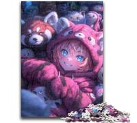 Puzzle per adolescenti 1000 pezzi Anime Red Panda Girl, difficili da completare ma divertenti e spiritosi, regalo di compleanno, regali, arte murale 50x75cm