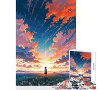 Puzzle per adolescenti 1000 pezzi Anime Tramonto Paesaggio Decorazione per la casa Giocattoli Regalo di compleanno Giochi rilassanti Interessanti Riduzione dello stress Dimensioni 38x26cm