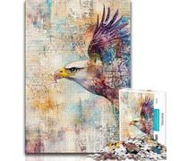 Puzzle per adolescenti 1000 pezzi Aquila fantasy, antistress per ammazzare il tempo durante le vacanze, per migliorare l'amore tra coppie (75x50cm)