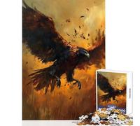Puzzle per adolescenti 1000 pezzi Aquila in volo Dipinta Giocattoli antistress Idee regalo Giochi per famiglie Adatto per la decorazione della scrivania Dimensioni 38x26cm