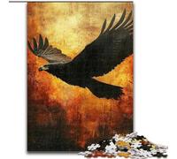Puzzle per adolescenti 1000 pezzi Aquila nera, gioco per famiglie antistress, sfida difficile, rafforza l'amore tra coppie (dimensioni 26x38cm)