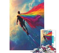 Puzzle per adolescenti 1000 pezzi Arcobaleno Supereroe Volo Gioco pratico Giocattolo Gioco intellettuale Regalo di compleanno per donne (Dimensioni 38x52cm)