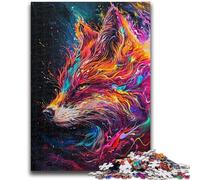 Puzzle per adolescenti 1000 pezzi Arte Volpe colorata Aiuta il cervello a esercitare Giocattoli avvincenti per coltivare la pazienza Decorazione perfetta 50x75cm