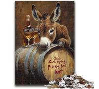 Puzzle per adolescenti 1000 pezzi Asino su una botte di vino Aiuta il cervello a esercitare Giocattoli avvincenti per coltivare la pazienza Adatto alle coppie 50x75cm