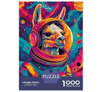 Puzzle Per Adolescenti 1000 Pezzi Astronaut Lama Space Puzzle Per Adulti Giochi Per Famiglie Antistress Gioco Stimolante Regali 70x50cm/1000pcs