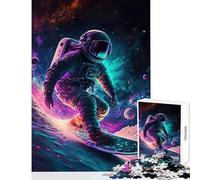 Puzzle per adolescenti 1000 pezzi Astronauta che fa snowboard nello spazio Giocattoli fai da te Ottimi regali e giocattoli Giochi per famiglie Migliorare l'amore tra coppie Dimensioni 38x26cm