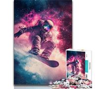 Puzzle per adolescenti 1000 pezzi Astronauta che fa surf nello spazio, antistress, sfida difficile, decorazioni e regali unici per la casa 50x75cm