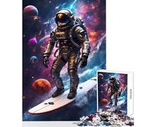 Puzzle per adolescenti 1000 pezzi Astronauta che fa surf Spazio Giocattoli antistress Ottimi regali e giocattoli Gioco per famiglie Allena il tuo cervello e le tue mani Dimensioni 50x75cm