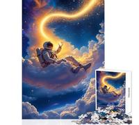 Puzzle per adolescenti 1000 pezzi Astronauta che si rilassa sulle nuvole cosmiche Spazio fantasy Giocattolo educativo Idee regalo per gioco educativo Migliora l'amore tra coppie Dimensioni 38x26cm