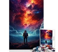Puzzle per adolescenti 1000 pezzi Astronauta nella tempesta di nebulosa Decorazione per la casa Giocattoli Regalo divertente Gioco rompicapo Difficile e stimolante Dimensioni 50x75cm