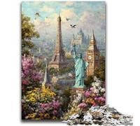 Puzzle per adolescenti 1000 pezzi attrazioni mondiali per gioco educativo sfida giocattolo ideale come regalo per tutta la famiglia 26x38cm