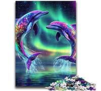 Puzzle per adolescenti 1000 pezzi Aurora Dolphin Gioco educativo Sfida Giocattolo Decorazione da parete Regali unici per compleanno e Natale 50x75cm