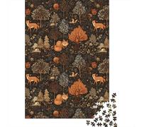 Puzzle Per Adolescenti 1000 Pezzi Autumn Forest Foxes Pattern Puzzle Per Adulti Gioco Rompicapo Decorazione Da Parete Regalo Antistress 38x26cm/1000pcs