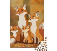 Puzzle Per Adolescenti 1000 Pezzi Autumn Fox Family Puzzle Per Adolescenti Giochi Rilassanti Regali Per Donne Per Compleanno, Natale 70x50cm/1000pcs