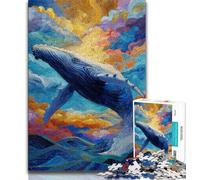 Puzzle per adolescenti 1000 pezzi Balena spirituale, giochi educativi, decorazione per la casa, ideale come regalo per tutta la famiglia (38x26cm)