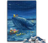 Puzzle per adolescenti 1000 pezzi Balene nel cielo notturno Gioco rompicapo Decorazione da parete Regali unici per compleanno e Natale 38x26cm