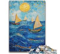 Puzzle per adolescenti 1000 pezzi Barca a vela Dipinto a olio per età 14 anni e oltre Bellissimo gioco di design Bellissimo gioco di design Ottimo regalo 26x38cm