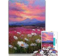 Puzzle per adolescenti 1000 pezzi Bellissimo campo di fiori Puzzle per adulti ammazza il tempo durante le vacanze con pezzi completamente interconnessi di forma casuale 26x38cm