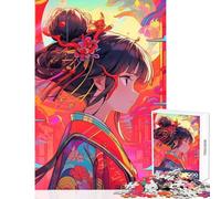 Puzzle per adolescenti 1000 pezzi Bellissimo giocattolo educativo anime Geisha Ottimi regali e giocattoli Giochi divertenti Rafforzano l'amore tra coppie (dimensioni 38x26cm)