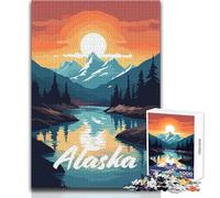 Puzzle per adolescenti 1000 pezzi Bellissimo lago dell'Alaska Gioco di sfida unico Regali per donne Idee regalo Dimensioni 50x75cm