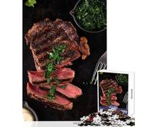 Puzzle per adolescenti 1000 pezzi Bistecca alla griglia con salsa alle erbe Giocattolo educativo Ottimi regali e giocattoli Giochi divertenti Migliorano l'amore tra coppie (dimensioni 50x75cm)