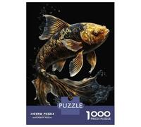 Puzzle Per Adolescenti 1000 Pezzi Black And Gold Koi Fish Puzzle Per Adulti Giochi Per Famiglie Migliorano La Memoria È Ideale Come Regalo 52x38cm/1000pcs