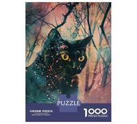 Puzzle Per Adolescenti 1000 Pezzi Black Cat Forest Fantasy Puzzle Per Adulti Giochi Rilassanti Un'opera D'arte Regali Di Natale E Compleanno 52x38cm/1000pcs