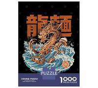Puzzle Per Adolescenti 1000 Pezzi Black Great Ramen Dragon Puzzle Per Adulti Giochi Rilassanti Decorazione Per La Casa Interazione Genitore-figlio 70x50cm/1000pcs