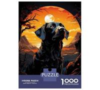 Puzzle Per Adolescenti 1000 Pezzi Black Labrador Retriever Wall Art Print Puzzle Per Adolescenti Giochi Rilassanti Regali Per Donne Per Compleanno, Natale 52x38cm/1000pcs