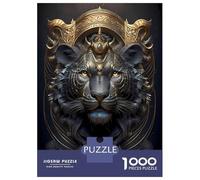 Puzzle Per Adolescenti 1000 Pezzi Black Tiger King Art Deco Puzzle Per Adulti Giochi Rilassanti Regalo Di Compleanno Divertimento A Casa Attività, 38x26cm/1000pcs